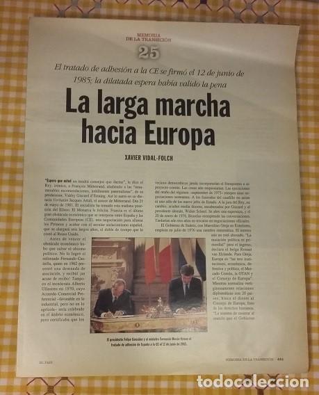 Comics: Memoria de la Transici&oacute;n. Coleccionable El Pais La larga marcha hacia Europa. Fasciculo 25.