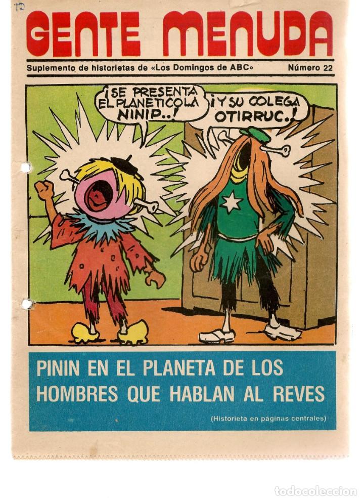 C&oacute;mics: GENTE MENUDA. N&ordm; 22. SUPLEMENTO &uml;LOS DOMINGOS DE A B C &uml;. (ST/C86) - Foto 1