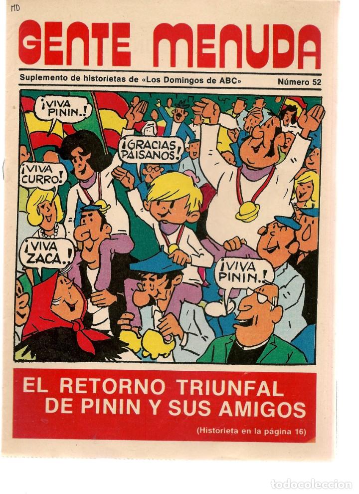 C&oacute;mics: GENTE MENUDA. N&ordm; 52. SUPLEMENTO &uml;LOS DOMINGOS DE A B C &uml;. (ST/C86) - Foto 1