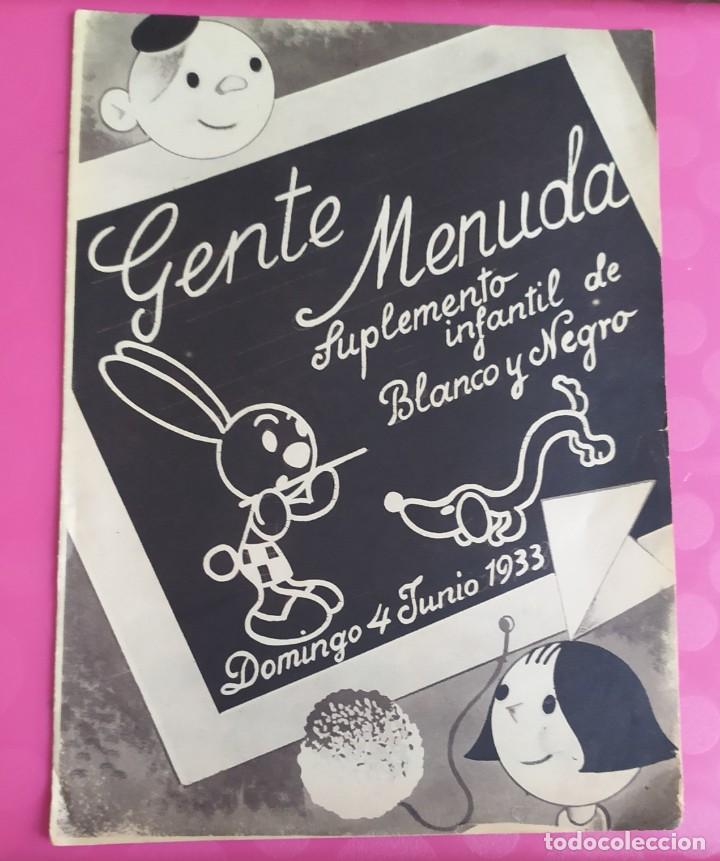 C&oacute;mics: SUPLEMENTO INFANTIL GENTE MENUDA BLANCO Y NEGRO 4 JUNIO 1933 - Foto 1