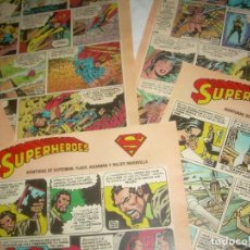 Cómics: SUPERHEROES AVENTURAS DE SUPERMAN, FLASH, AQUAMAN Y MUJER MARAVILLA, LOTE 6 PÁGINAS TIRAS ABC. Lote 235492870