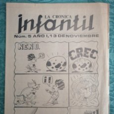Cómics: LA CRÓNICA INFANTIL 5 13 NOVIEMBRE 1982 CABRERO ARNAL PERRO TOP FILO LA LOMBRIZ. Lote 332358093