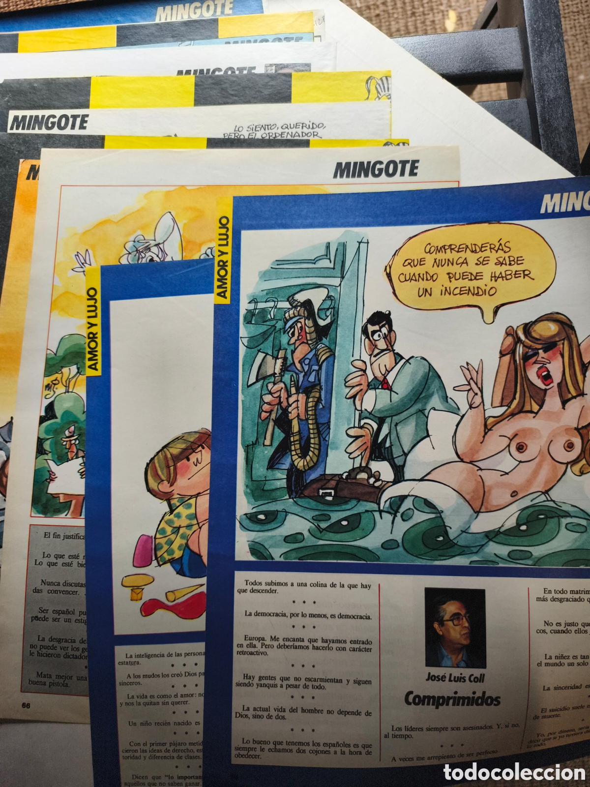 C&oacute;mics: Lote 16 hojas recortes vi&ntilde;etas comics Mingote - Foto 2