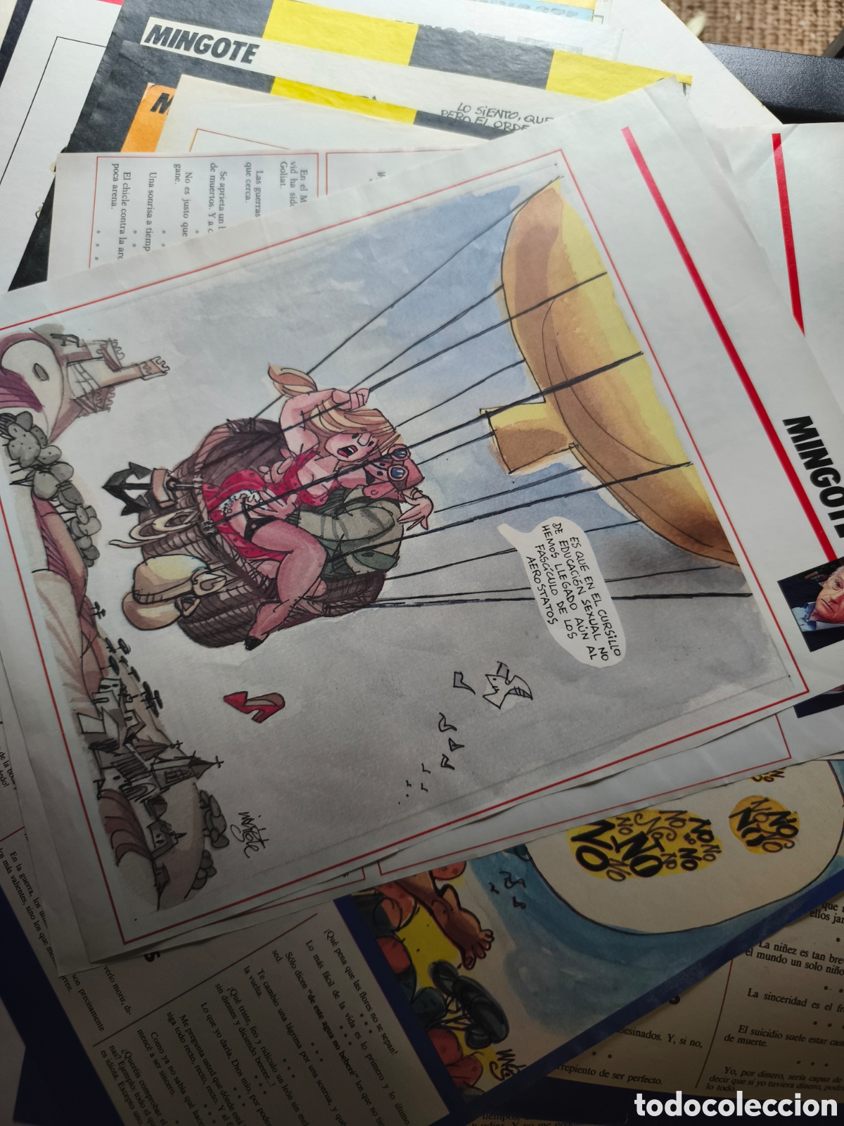 C&oacute;mics: Lote 16 hojas recortes vi&ntilde;etas comics Mingote - Foto 1