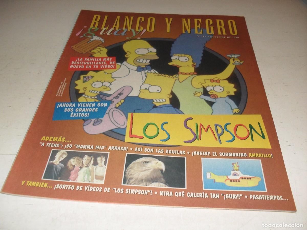 C&oacute;mics: BLANCO Y NEGRO &iexcl;GUAY&iexcl; N&ordm; 34,CON LOS SIMPSON,DE 158.ABC1999 - Foto 1