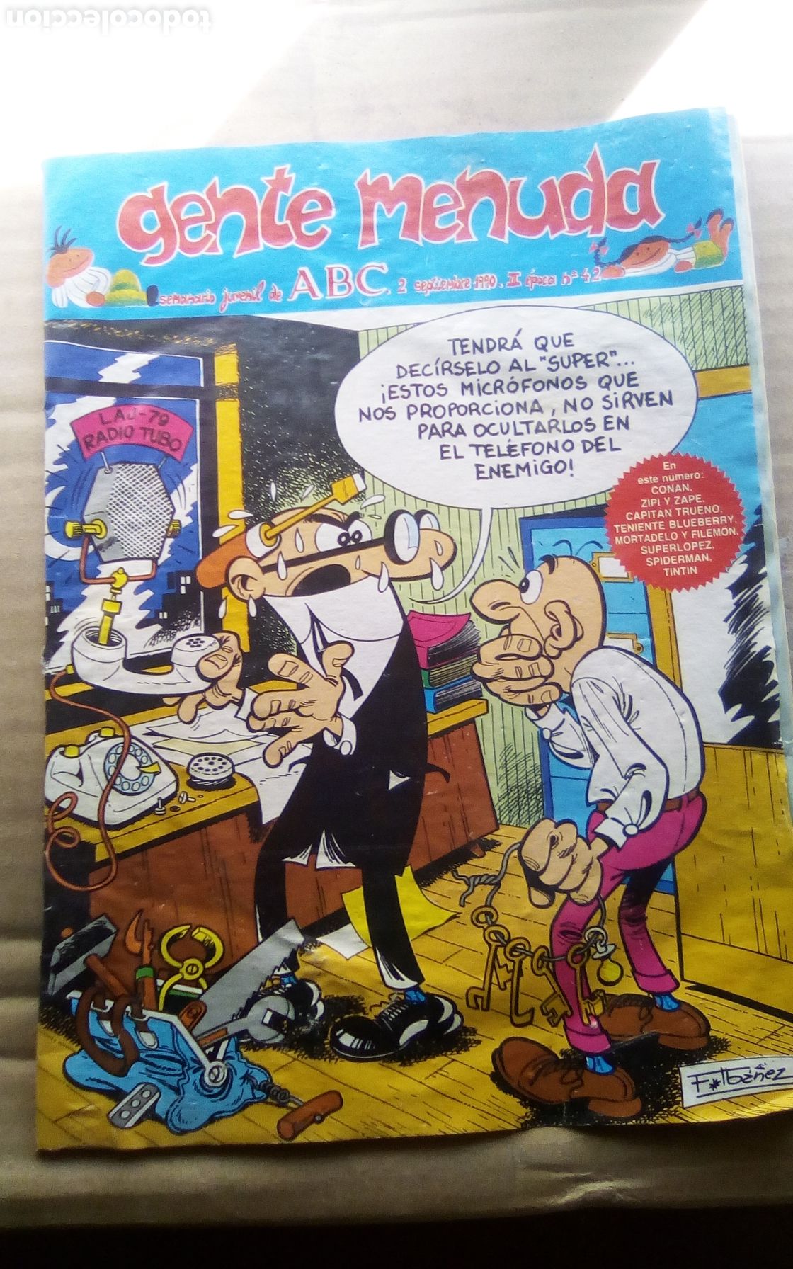 C&oacute;mics: Gente menuda, n&deg; 42. 02-09-1990. Mortadelo y Filem&oacute;n. Poster Nacho Soloz&aacute;bal.