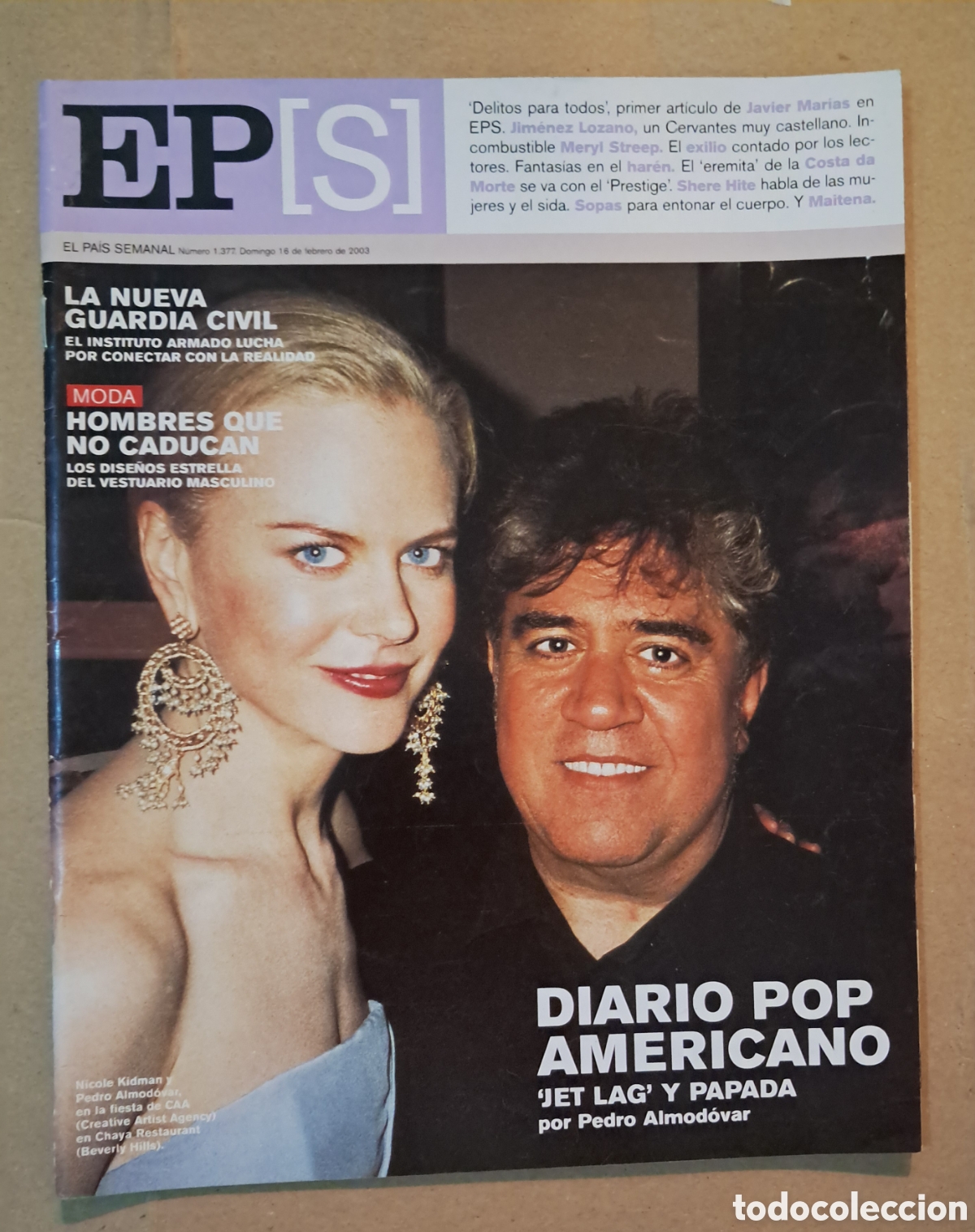Fumetti: EP]S El Pais Semanal. Nicole Kidman y Pedro Almodovar. N&deg; 1377, 16 de Febrero 2003