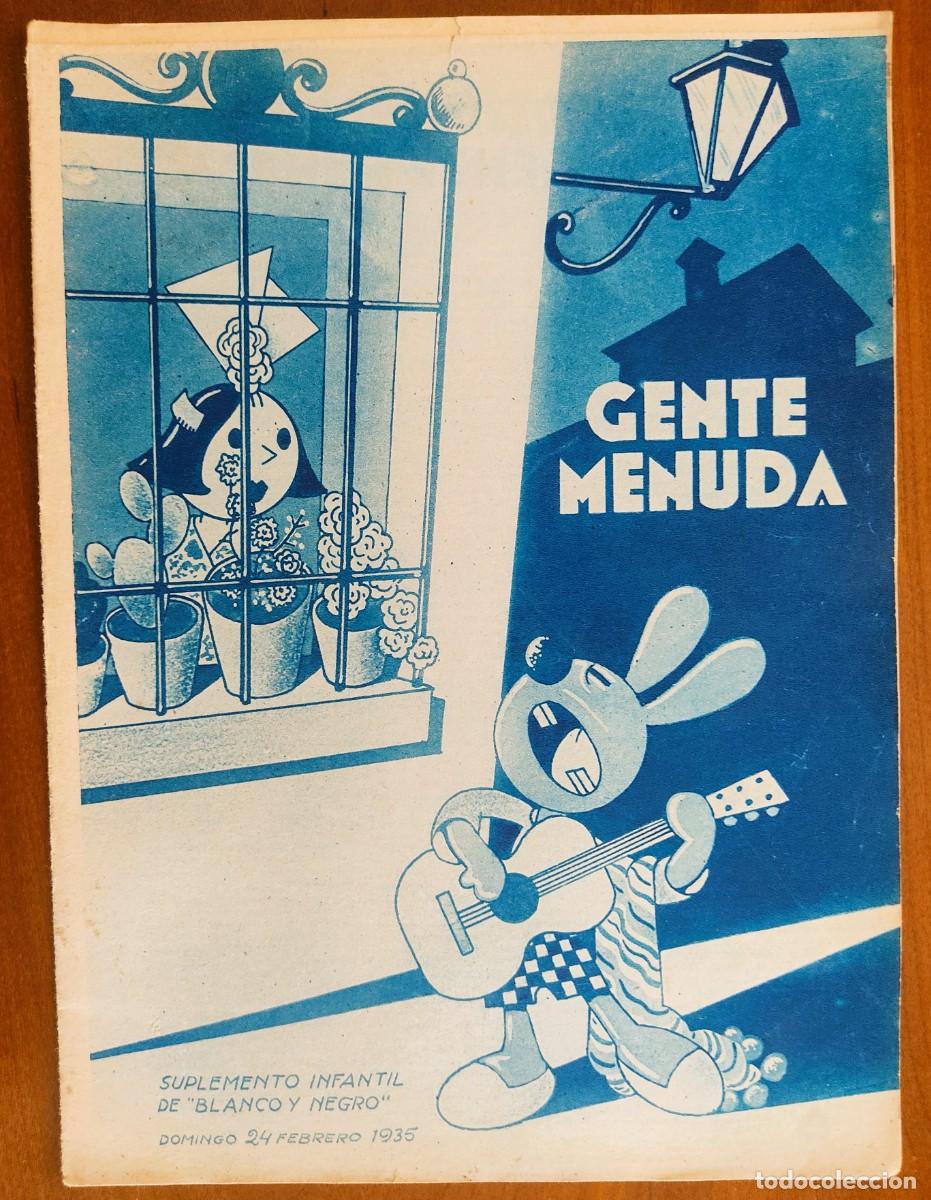 C&oacute;mics: SUPLEMENTO GENTE MENUDA 24 FEBRERO 1935 - RECORTABLE UN H&Oacute;RREO ASTURIANO, VESTIDOS CARNAVAL