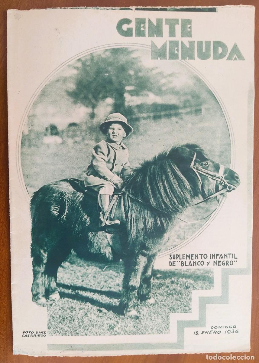 C&oacute;mics: SUPLEMENTO GENTE MENUDA 12 ENERO 1936 - VIAJE POR ESPA&Ntilde;A TARRAGONA, EL ARCA DE NO&Eacute; TIGRE Y LE&Oacute;N