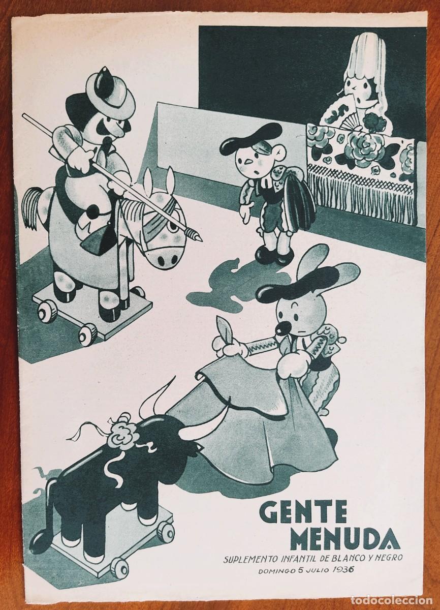 C&oacute;mics: SUPLEMENTO GENTE MENUDA 5 JULIO 1936 - EL AUTOMOVIL, ALMANAQUE JULIO