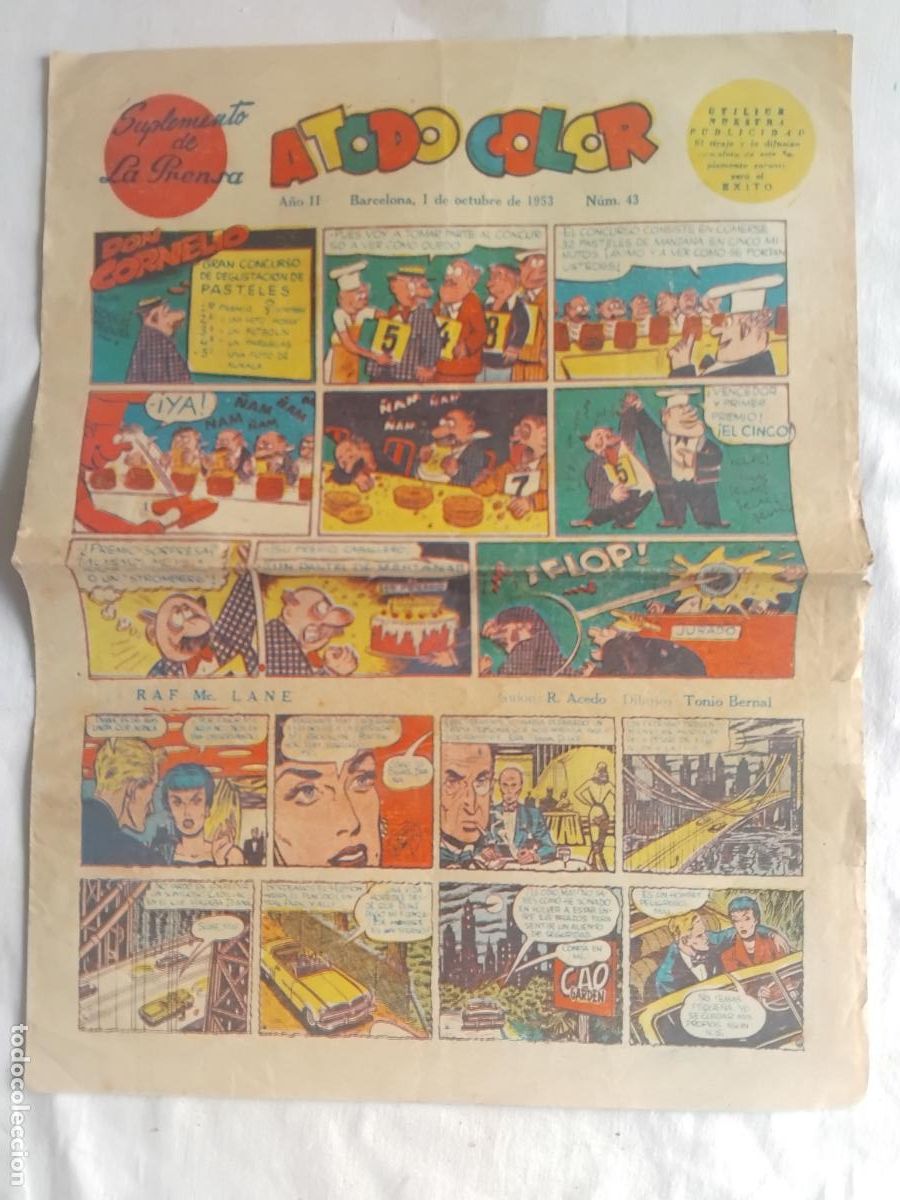 C&oacute;mics: A TODO COLOR N&ordm; 43 SUPLEMENTO DE LA PRENSA 1 DE OCTUBRE DE 1953