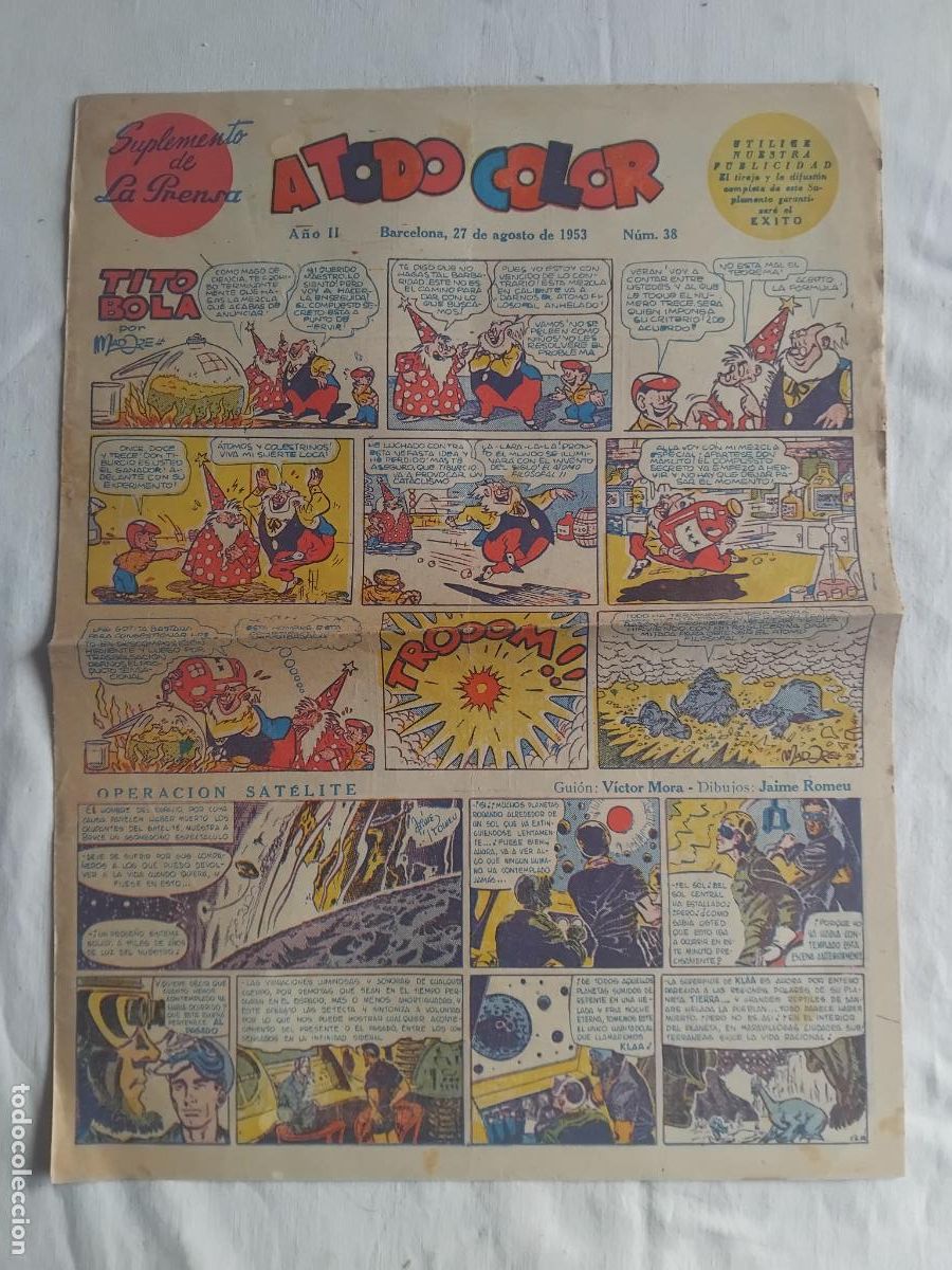 C&oacute;mics: A TODO COLOR N&ordm; 38 SUPLEMENTO DE LA PRENSA 27 DE AGOSTO DE 1953