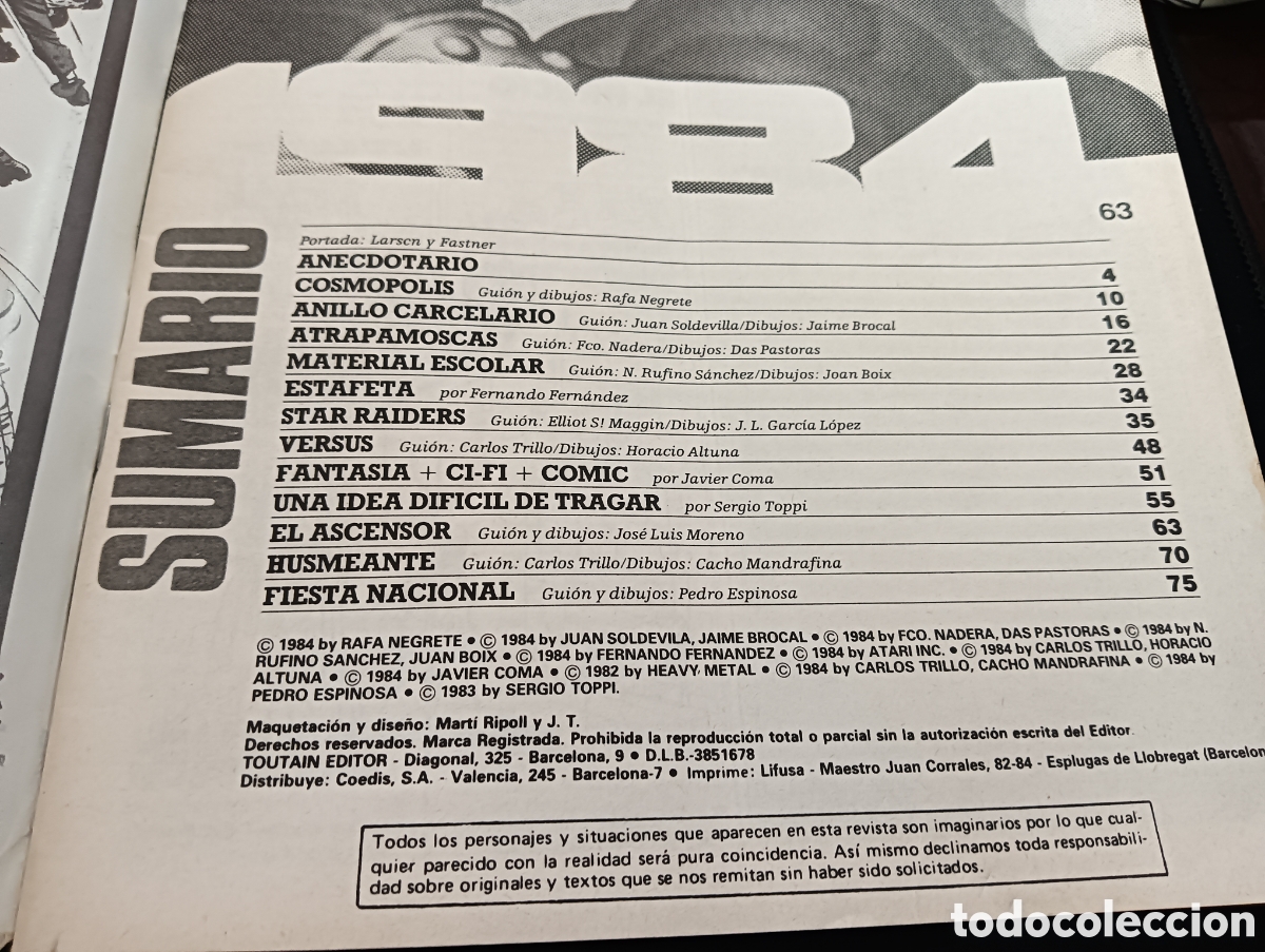 C&oacute;mics: Comic 1984 - N&deg;63 - Toutain Ediciones - Foto 8