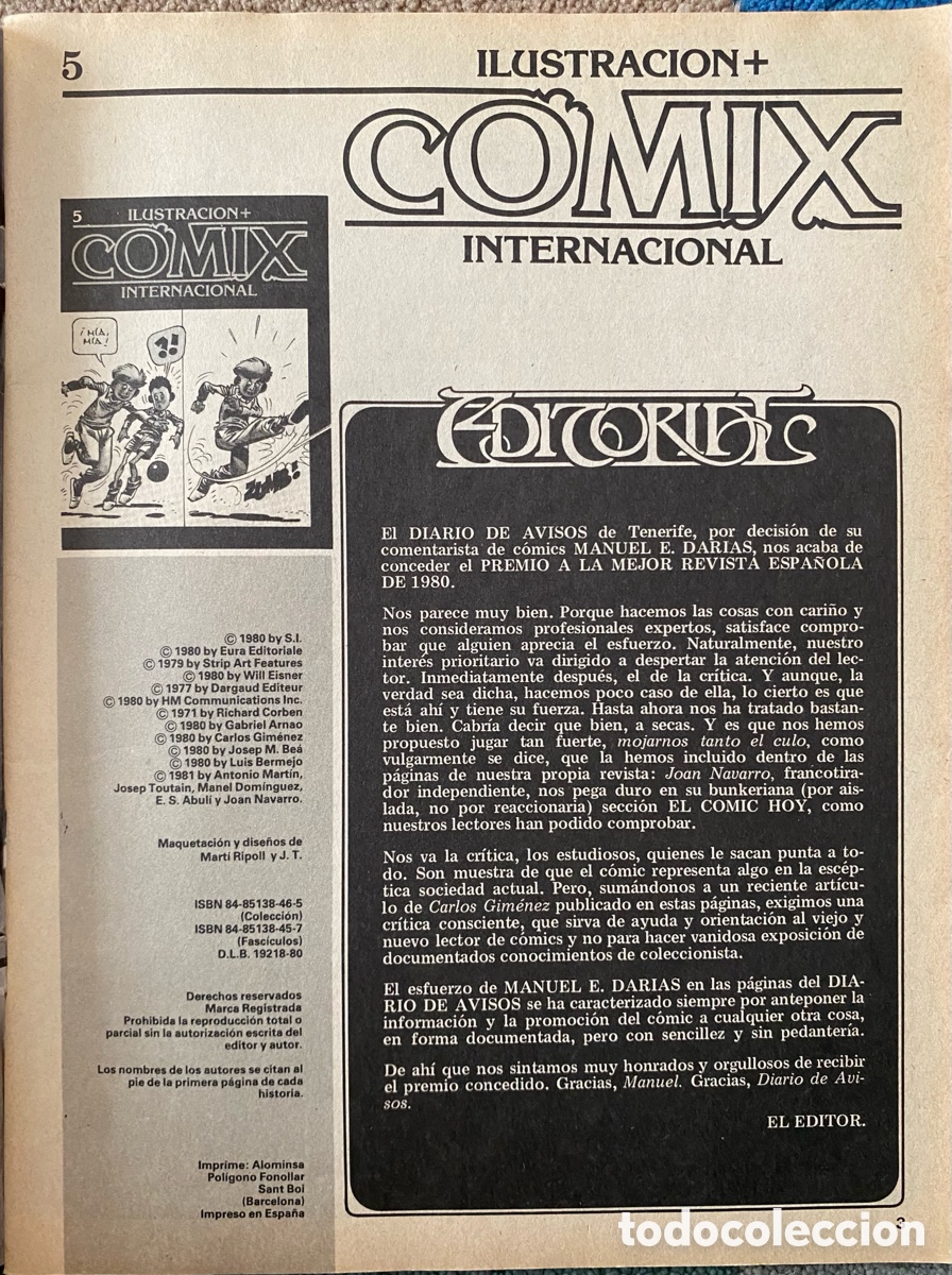 C&oacute;mics: Lote Ilustraci&oacute;n + COMIX Intermacional 5 y 9 C&oacute;mics - Foto 3