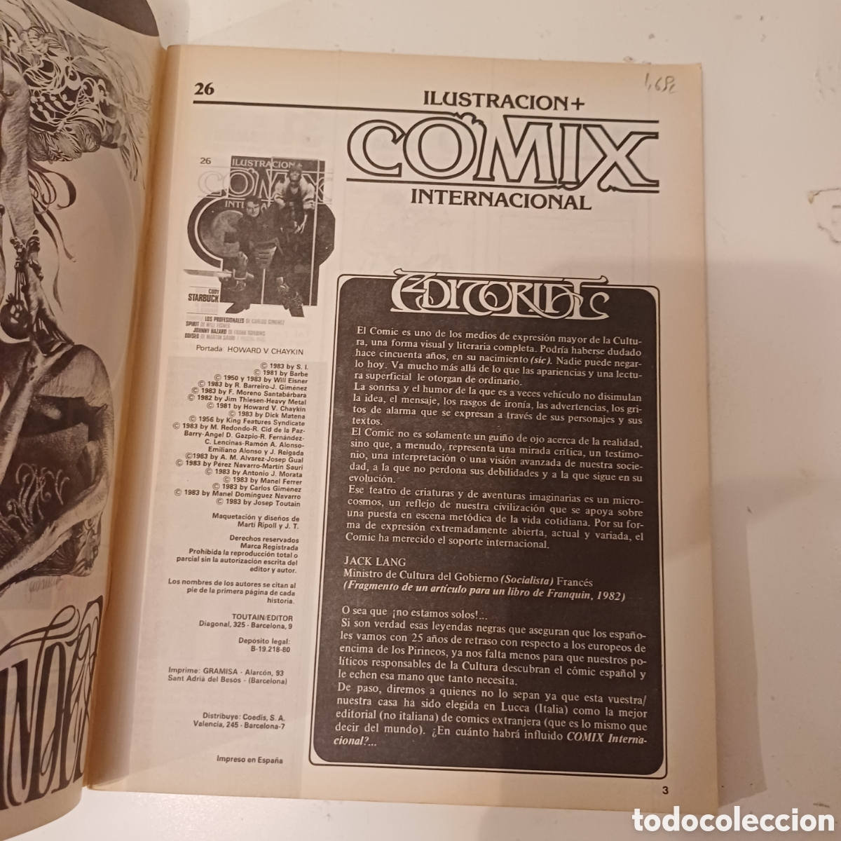 C&oacute;mics: Comic Comix Internacional N&deg; 26 Toutain 1983 - Foto 3