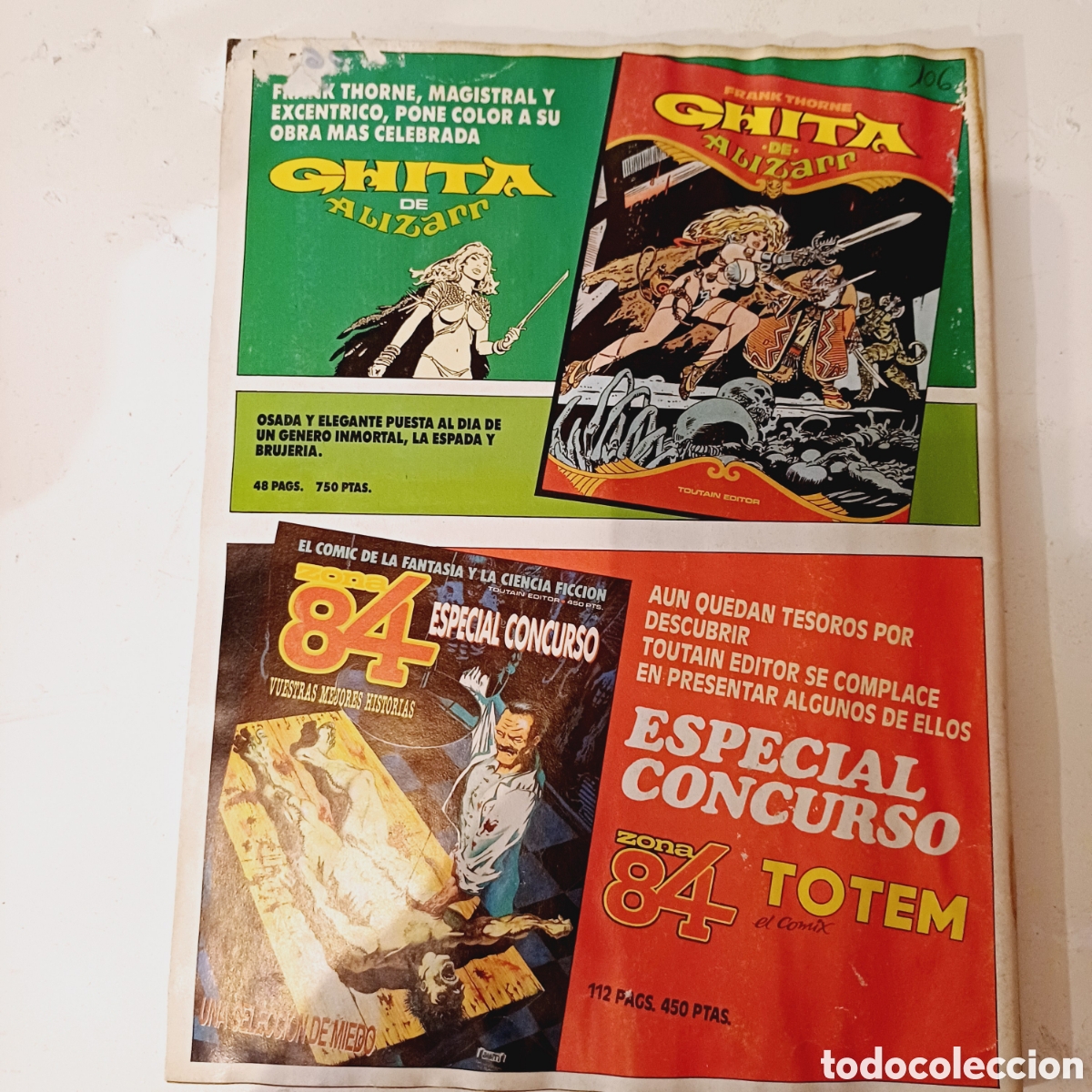 C&oacute;mics: Comic ZONA 84 N&deg; 82 Toutain con defectos - Foto 3
