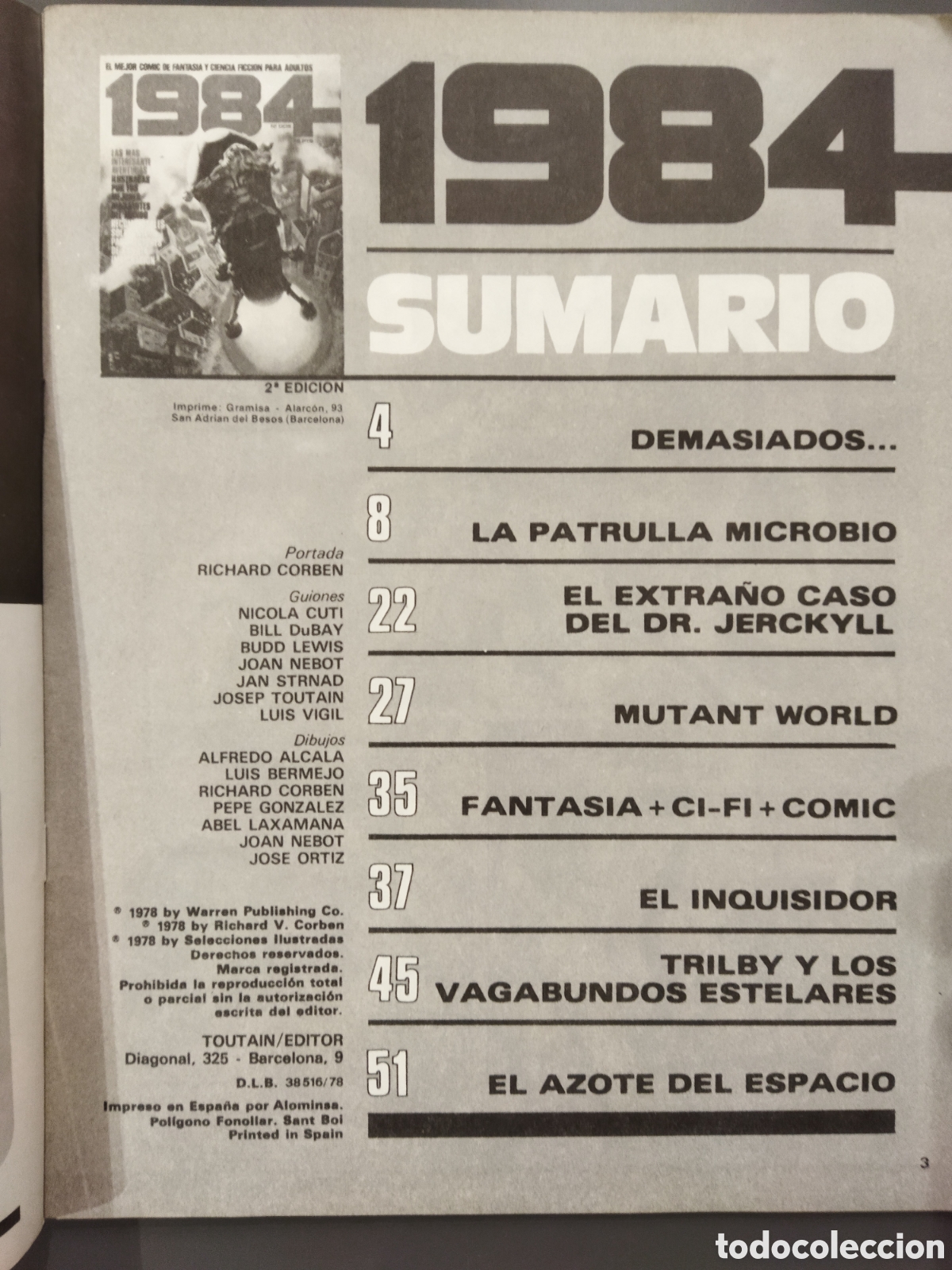 C&oacute;mics: 1984 N&deg; Dos Tautain Editor 1978 - Foto 3