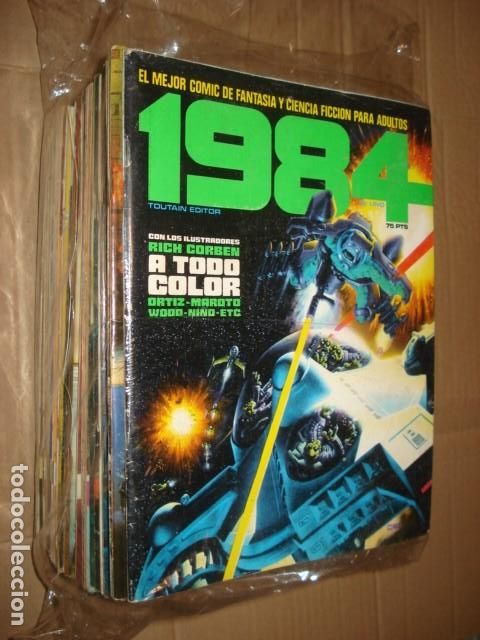 Comics : 1984, completa, 64 n&uacute;meros, + 5 almanaques, + 2 especial concurso, 1978, Toutain, muy buen estado