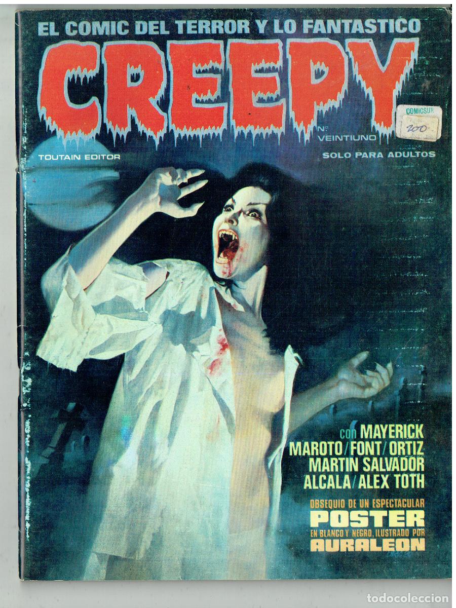 C&oacute;mics: CREEPY. N&ordm; VEINTIUNO. 21. CON POSTER. TOUTAIN EDITOR, 1980. (B/34.1 RUM)