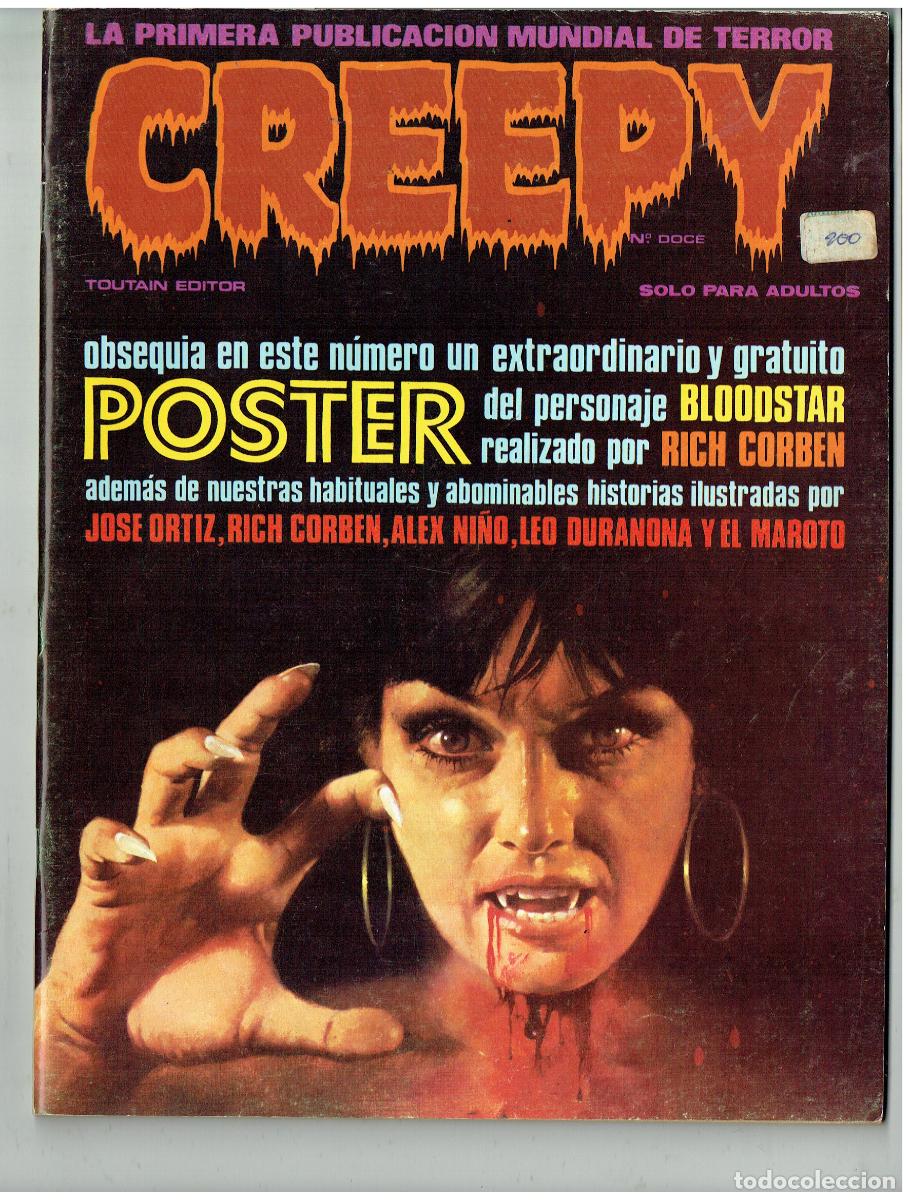 C&oacute;mics: CREEPY. N&ordm; 12. CON POSER DEL PERSONAJE BLOODSTAR. RICH CORBRN. TOUTAIN EDITOR, 1985. (B/34.1 RUM)