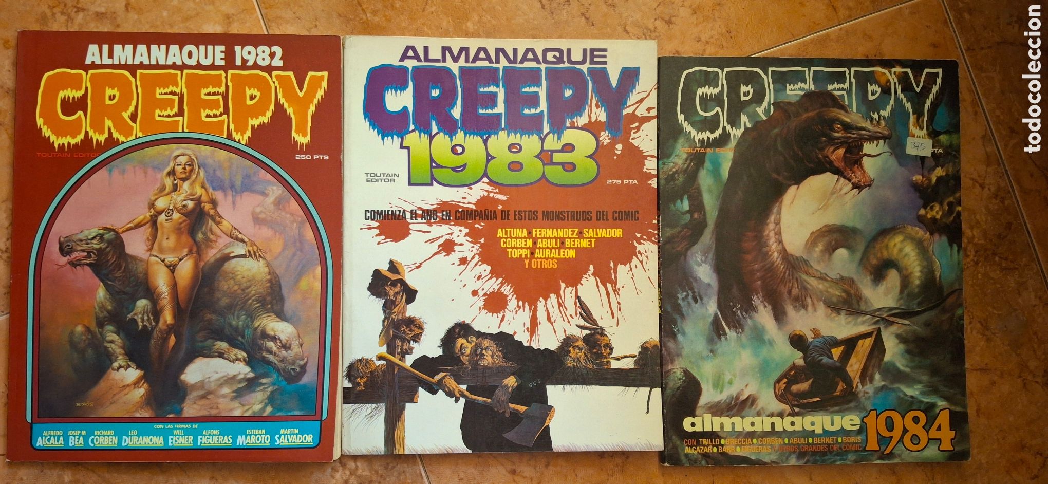 C&oacute;mics: LOTE ALMANAQUE CREEPY 1982 1983 1984 - Toutain - Corben Eisner Wrightson Vallejo Breccia Toppi Torpe