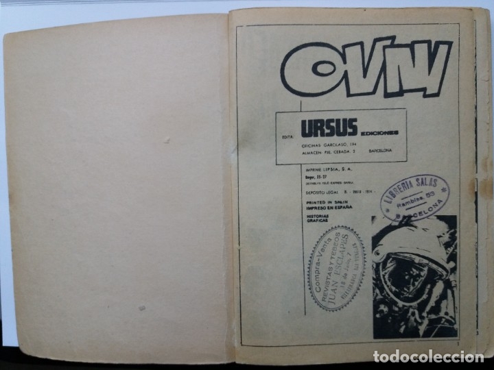 C&oacute;mics: OVNI. N&ordm; 1. URSUS EDICIONES. 1974 - Foto 3