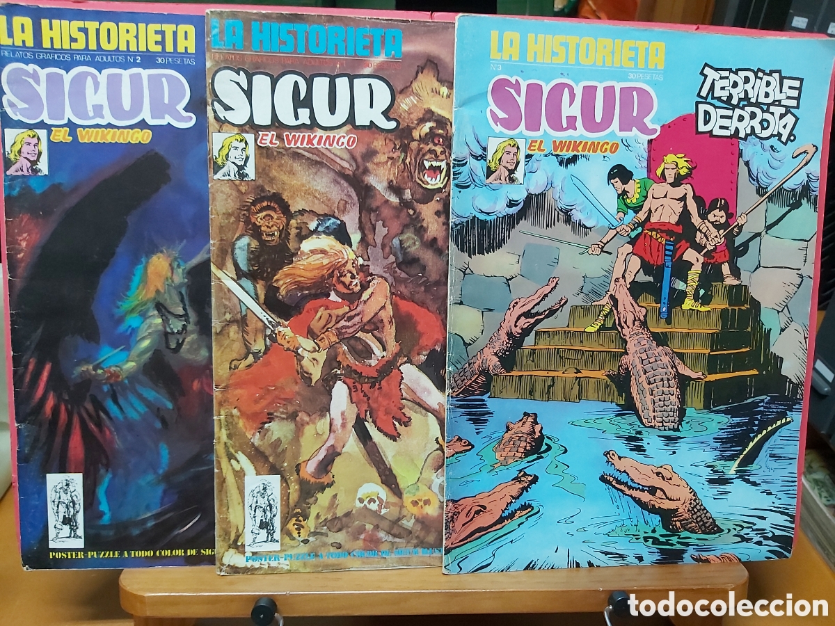 C&oacute;mics: * SIGUR EL VIKINGO * LA HISTORIETA 3 N&ordm; COMPLETA * CONTIENE LOS POSTER * URSUS 1973 *