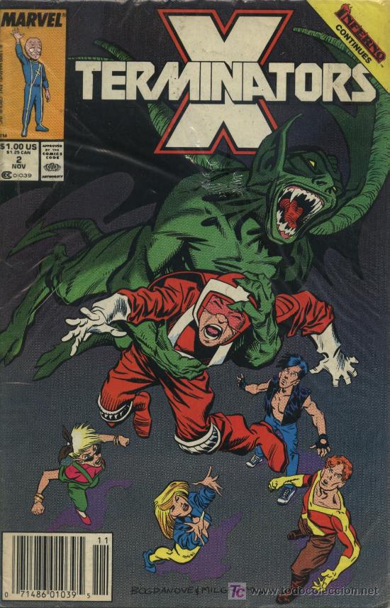 C&oacute;mics: X Terminators  -  n&ordm; 2  -  Ed. Marvel  1988
