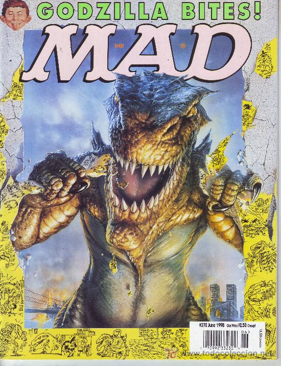 C&oacute;mics: MAD N&ordm; 370, JUNE 1998. GODZILLA BITES - Foto 1