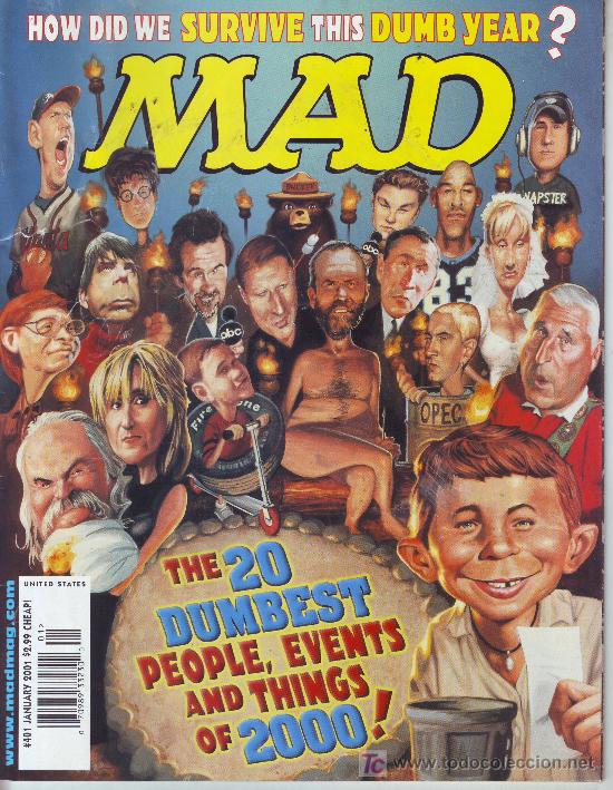 Comics: MAD N&ordm; 401, JANUARY 2001. THE 20 DUMBEST PEOPLE,EVENTS AND THINGS OF 2000