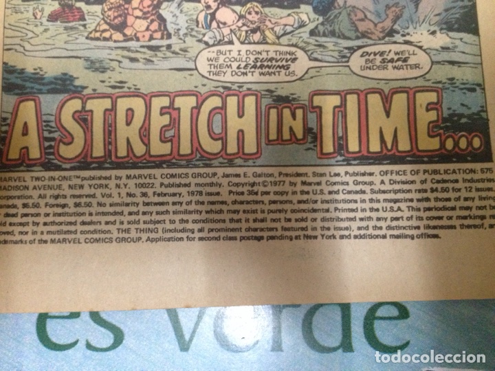 C&oacute;mics: MARVEL 1978 Thing and Mr fant&aacute;stic n&uacute;m 36 - Foto 3