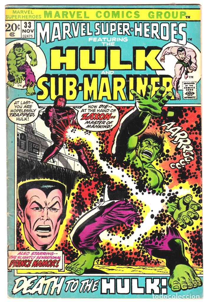 C&oacute;mics: Marvel Super-Heroes #33 - Hulk & Sub-Mariner -1972 - Foto 1