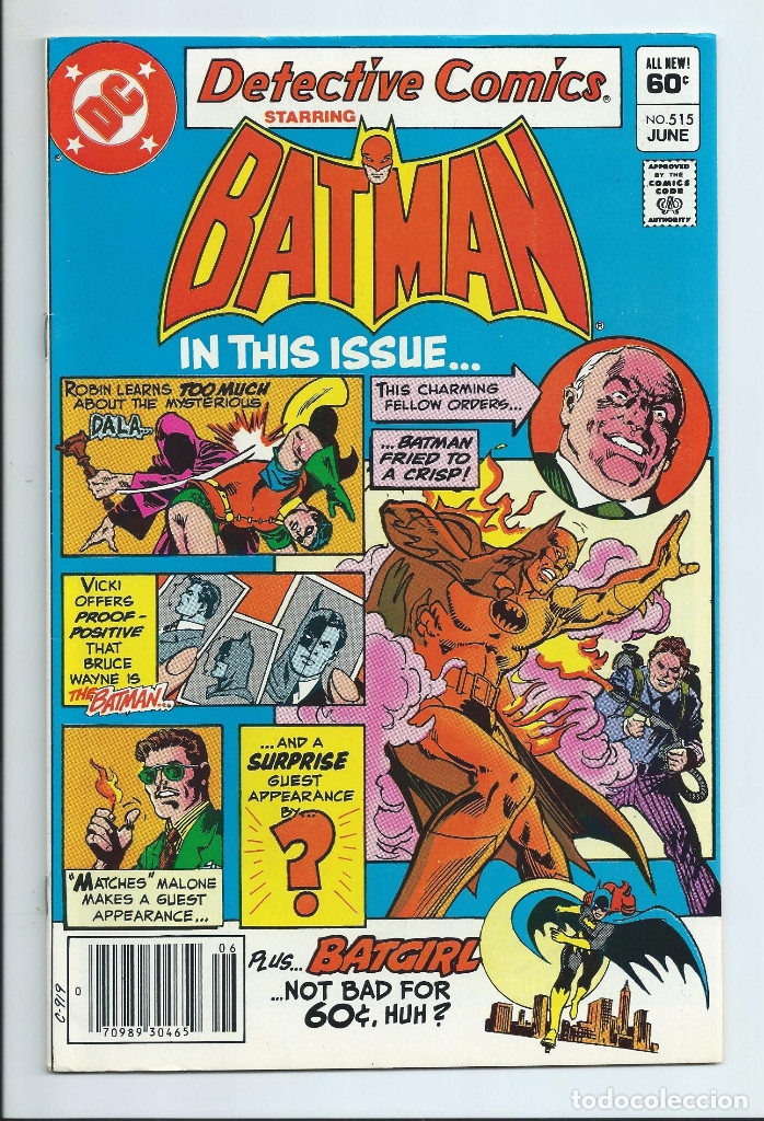 C&oacute;mics: BATMAN : DETECTIVE COMICS N&ordm; 515 (1982). ORIGINAL DC. COMO NUEVO - Foto 1