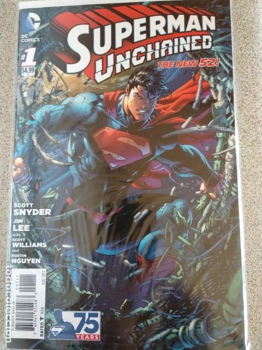 Comics: COMIC USA-SUPERMAN UNCHAINED #1 NEW 53-DC 2013-SNYDER/LEE-NM-BOLSA Y BACKBOARD