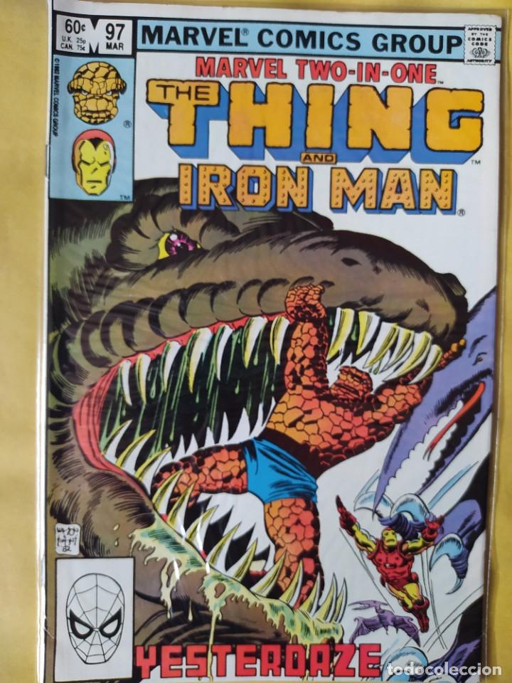 Comics: COMIC USA MARVEL TWO-IN-ONE VOL 1 #97-THING & IRON MAN-1983-FN-MICHELLINE/WILSON-BOLSA & BACKBOARD