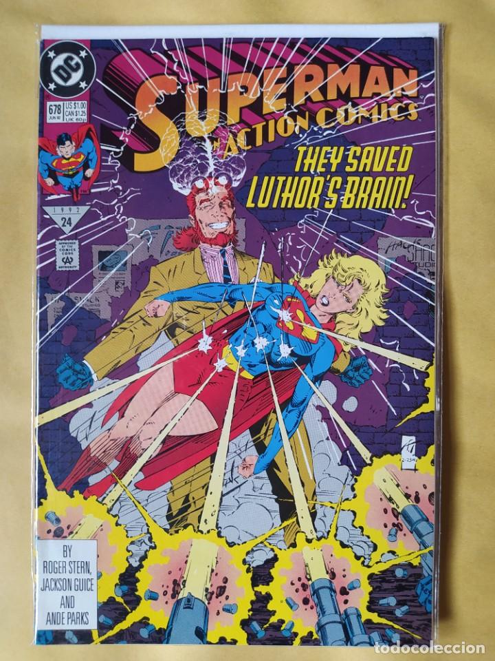 C&oacute;mics: COMIC USA DC SUPERMAN ACTION COMICS #678-1992-VFN-BOLSA & BACKBOARD - Foto 1