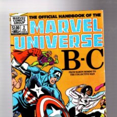 Cómics: OFFICIAL HANDBOOK OF THE MARVEL UNIVERSE 2 - MARVEL 1983 VFN- / 1ST EDITION. Lote 266567488