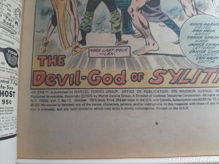 C&oacute;mics: MARVEL Ka-Zar 1975 #11 Vol 1 - Foto 2
