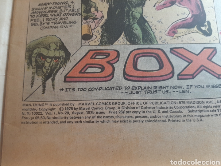 C&oacute;mics: MARVEL The Man-Thing 1975 #20 Vol 1 - Foto 2