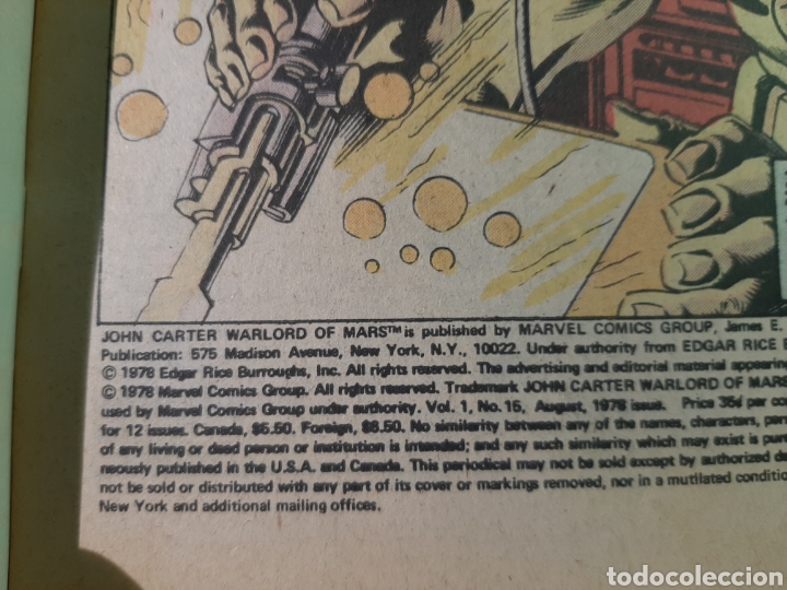 C&oacute;mics: MARVEL John Carter 1978 USA #15 Vol 1 - Foto 2