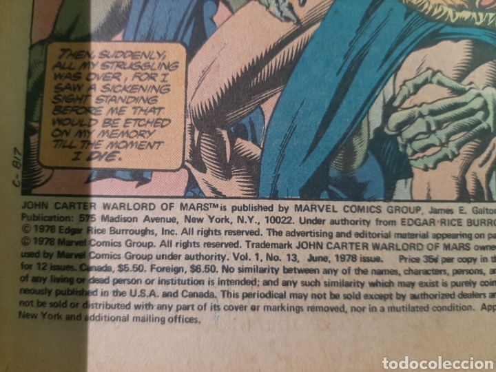 C&oacute;mics: MARVEL John Carter 1978 #13 Vol 1 - Foto 2