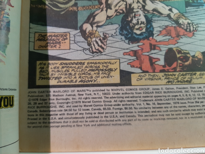 C&oacute;mics: MARVEL John Carter 1978 #16 Vol 1 - Foto 2