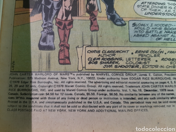 C&oacute;mics: MARVEL John Carter 1978 #19 Vol 1 - Foto 2