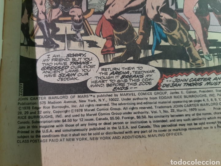 C&oacute;mics: MARVEL John Carter 1979 #22 Vol 1 - Foto 2