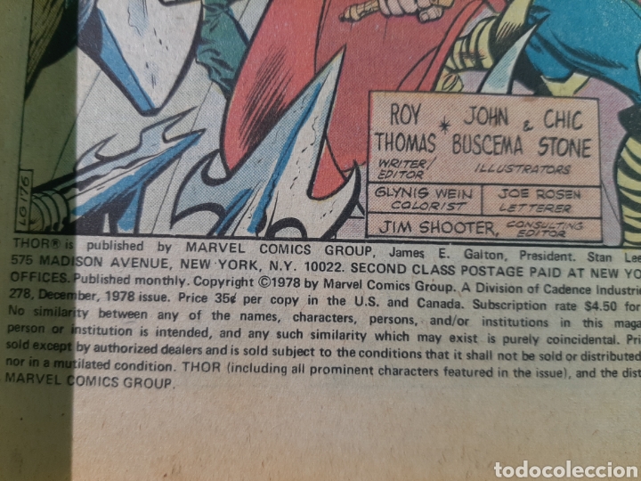 C&oacute;mics: MARVEL Thor 1978 #278 Vol 1 - Foto 2