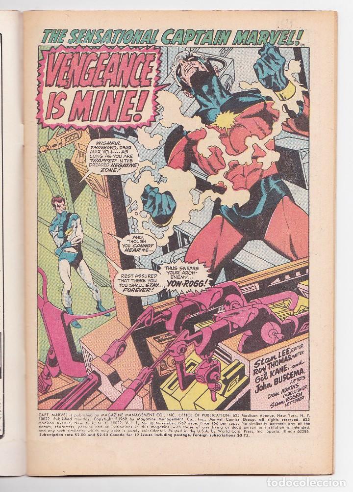 C&oacute;mics: Captain Marvel (1968) #18 (Marvel, USA) / VG+ (4.5) - Carol Danvers gets her powers - Foto 3
