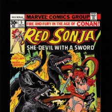 Cómics: RED SONJA 5 - MARVEL 1977 / ROY THOMAS & FRANK THORNE / 1ST DARK RIDERS. Lote 369414121
