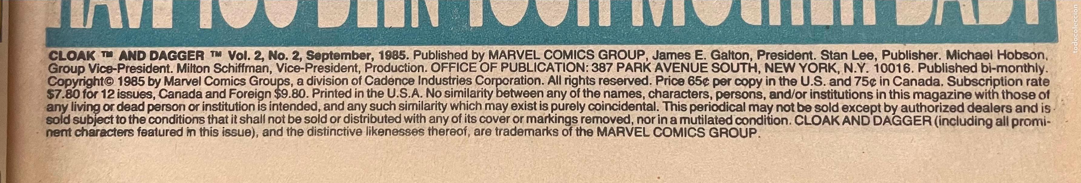 C&oacute;mics: CLOAK AND DAGGER, MARVEL, MADE IN USA, - Foto 4