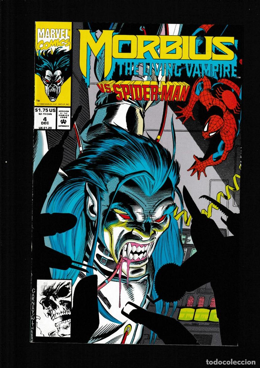 C&oacute;mics: MORBIUS THE LIVING VAMPIRE 4 - MARVEL 1992 / VS SPIDER-MAN - Foto 1