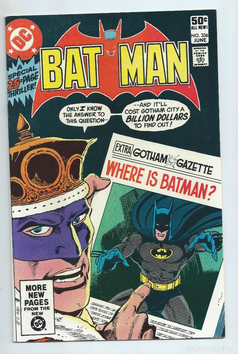 C&oacute;mics: BATMAN N&ordm; 336 (JUNIO 1981). ORIGINAL DC. COMO NUEVO - Foto 1